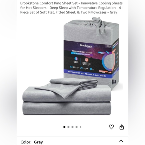 Brookstone Other - Brookstone Gray Comfort Sheet Set